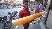印度街头美食-德里最大的煎饼，咖啡馆，街头食品