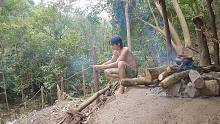 越南丛林原始生活生存，荒野求生，野外生存-菜园和天然燃料