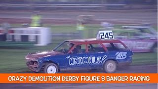 Crazy Demolition Derby Figure 8 Banger Racing  - W