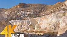 4K超高清航空镜头-哈萨克斯坦白色峡谷的迷人景色