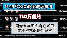 ［战双公会战］11.15号 全试玩总分110万 简介含本期全角色试用方法和意识搭配