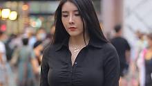 街拍美女，178的刘太阳正面视角，大家不要乱说了会动的哦