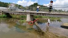 86岁老爷爷每天都来河里网鱼，看见桥底有大货，引来好多人观看
