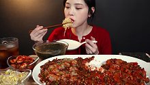 【Boki 中字】文福姬  调味虾酱 调味花蟹肉 盖饭  真实声音