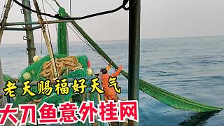 渔民拖着8米大网，进军新海区，老天赐福好天气，这网收获如何？
