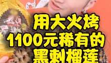 用大火烤1100元1个的稀缺的黑刺榴莲究竟什么味道？邻居来我家敲门？#杨肉串 #美食创作人