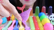 【Candys】彩虹甜点（巧克力勺子+美人鱼尾+果冻软糖+果冻+巧克力）