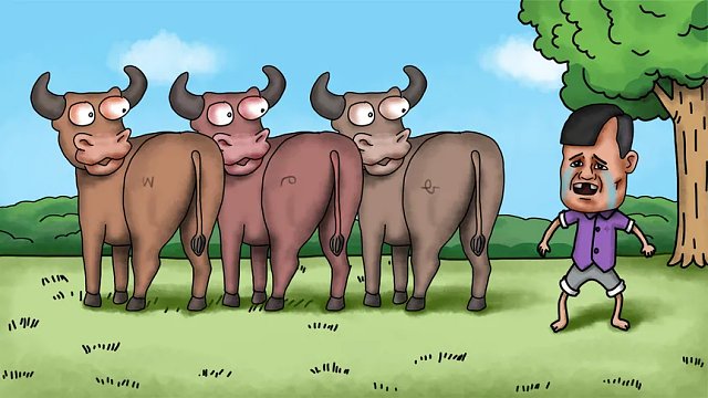 咖子谜题:这三头牛当中,哪一个是他们家的?