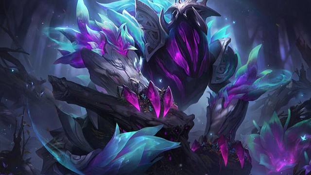 雷克塞11.25永痕之森皮肤最高特效展示,虚空遁地兽【lol资讯娘】