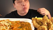 【ddeonggaeTV】加入中国粉条的炒年糕和炸鸡 芝士棒 Donkey-弟弟 Real Soun