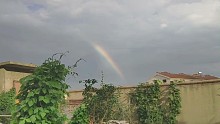 傍晚走出门突然抬头看见一道彩虹是什么体验