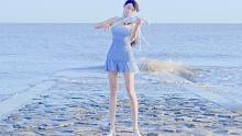 海边紫光夜！韩舞与小提琴！