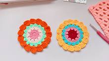 曼陀罗花片，可做杯垫，它符合我们对钩针编织的一切喜爱