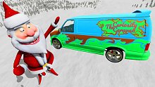 汽车模拟器：圣诞节飞跃圣诞老人！结局很感人！炯囧侠解说