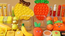 slime助眠丨香蕉VS胡萝北-双盆！黄橙主题[1080P60帧]破坏化妆品混泥丨Jenny sli