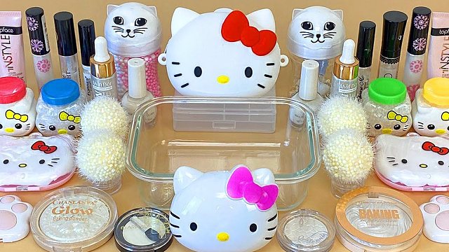 slime助眠丨白色kitty猫[1080p60帧,无底噪]破坏化妆品丨lera slime