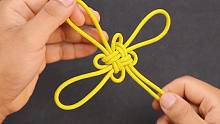 手工编绳慢动作教你编中国吉祥结，步骤清晰，非常漂亮的挂饰绳结