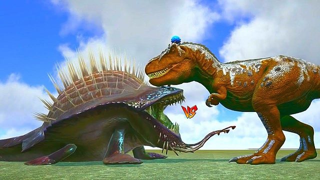 方舟恐龙对战：巨型霸王龙大战远古生物群，一个单挑一群！