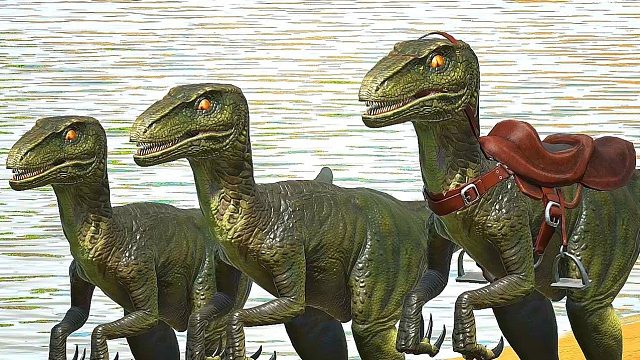 方舟恐龙对战：用新猛禽狩猎侏罗纪生物，太壮观了！