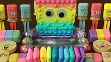 slime助眠│中毒的彩色海绵宝宝[1080P60帧无底噪]破坏化妆品解压丨Jenny Slime