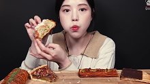 【Boki 字幕版】酥脆的巧克力可颂、香肠千层酥、蛋挞、面包等甜点吃播