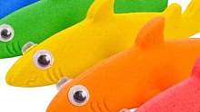 用动态DIY制作彩虹小鲨鱼，共种不同颜色，很可爱！ #手工diy #手工 #太空沙 #亲子手工 #解