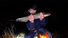 连续暴雨引发洪水，小明用瓶子下夜钓晚上就有惊喜，收获太棒了