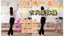 超美！古风燃脂舞《惊鸿一面》全身舒展，提升气质！零基础低强度，有氧拉伸，美体瘦身～
