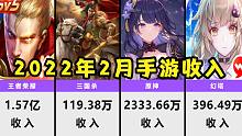 2022年2月手游流水收入，王者荣耀、原神领先！【数据可视化】