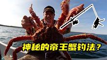 神秘的帝王蟹钓法？不用笼子，用鱼竿+（？）钓帝王蟹！