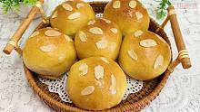 杏仁片豆沙面包，松软香甜，做法简单，看一遍就能会