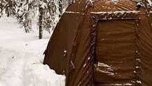 俄罗斯冬季露营，在帐篷里过了两夜，老外是真的不怕冷