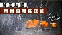 暴风雪露营，深夜大雪纷飞，在温暖的帐篷里撸串串#助眠#雪#露营#帐篷#解压#助眠#治愈#户外 