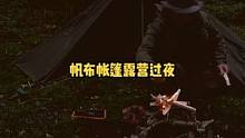  独自森林野外帆布帐篷露营野餐过夜。#户外 #户外露营 #户外野餐 #户外生活 #慢生活 