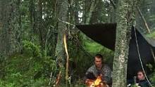 4天野外生活，建庇护所、野钓、篝火烹饪#户外 #露营 #野外生活 #野外建造 #庇护所 #野炊 #野