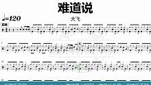 【金牌乐手网】DT0681.大飞 - 难道说 鼓谱 动态鼓谱 无鼓伴奏 drum cover