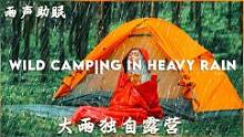 大雨中独自野营，深夜篝火取暖，吃饱喝足钻进帐篷过夜#听雨#雨声#露营#解压#助眠#治愈#一人食#雨夜