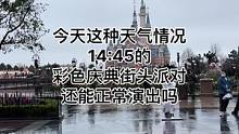 今天这种天气情况，等一会14:45的彩色庆典街头派对还会正常演出吗#迪士尼#上海迪士尼 #彩色庆典街