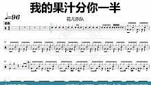 【金牌乐手网】DT0714.花儿乐队 - 我的果汁分你一半 鼓谱 动态鼓谱 无鼓伴奏 drum co
