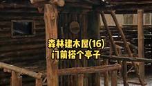 森林建一座木屋房子（16），盖一个门廊。#户外野餐 #户外露营 #露营 #户外生活 #木屋建造 #木