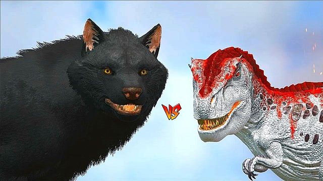 方舟恐龙对战：史前大灰狼vs特雷克斯巨龙，谁能取得胜利！