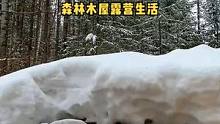  户外森林雪地木屋露营生活。#户外露营 #木屋 #户外生活 #户外休闲 #户外野餐 