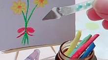 自制迷你油画棒套装，迷你画架画板夹子油画棒和刮刀，太可爱了#手工diy #迷你油画棒 