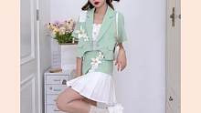 治愈色清新绿~#dfashion风格企划#甜心女孩不打烊 #小个子穿搭 #套装穿搭
