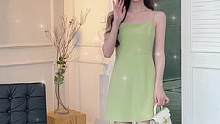 夏季绿豆沙连衣裙｜#高级感女装 #显瘦显高显气质 #穿美裙赴夏日之约