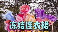 环境艺术家Nicole Dextras将15件连衣裙冰封，创作出冷冻艺术雕塑#艺术 #人人都是艺术家