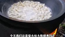 房车安家深山第1182天，柴火灶大铁锅煮饺子