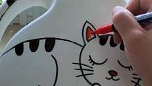 小猫咪花盆详细画图案教程来喽，简单又好看，还有谁说不会的？ #变废为宝 #洗衣液瓶子制作花盆 #手工