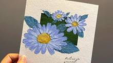 雏菊是忧伤的，但画它是快落的。#油画棒风景画教程 #一学就会系列 #让喜欢的事成为生活 #零基础学画