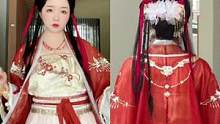 #汉服发型 保姆级汉服发型教程！灵动可爱的红衣少女这不就来了吗#发型教程 #国风